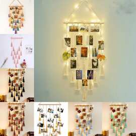 北欧风Ins立体装饰亮灯手工流苏儿童发夹挂饰照片收纳墙壁装饰