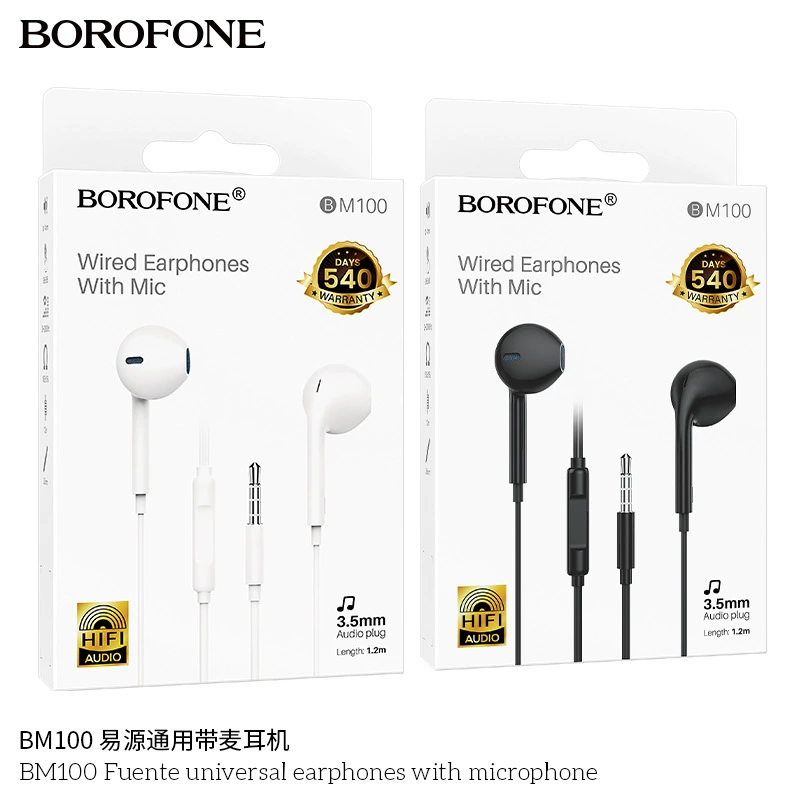 Универсальные наушники BOROFONE, музыкальные вкладыши, 3,5 мм