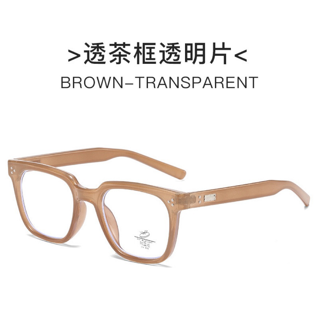 Nuevo estilo coreano Magilla personalidad literatura y arte espejo de luz plana gran cara adelgazante anteojos antiluz azul retrógrado marco de gafas GM para mujeres