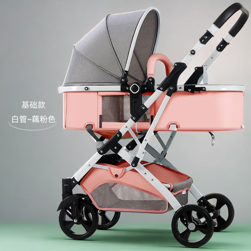 El cochecito de bebé de alto paisaje se puede sentar y acostarse, ligero y plegable, amortiguador bidireccional, cochecito de bebé para niños recién nacidos al por mayor