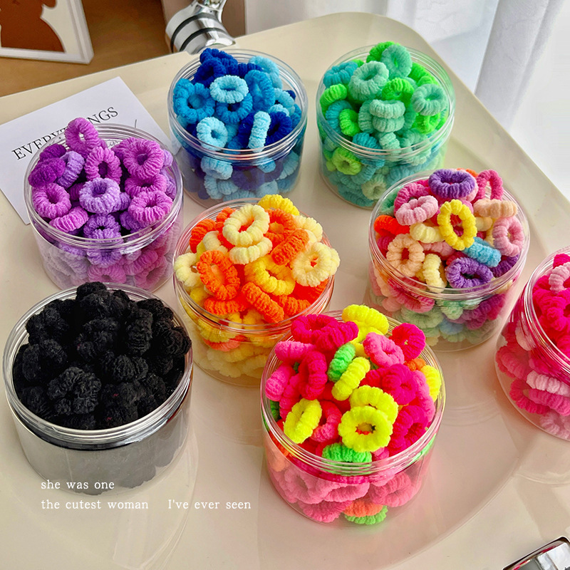 Banda de pelo de los niños tocado color caramelo cuerda de pelo chica 2023 nuevo estilo cuerda de pelo de alto grado lazo banda de goma de pelo felpa