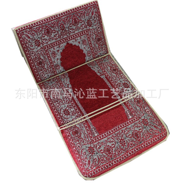 55*113 Muslim Worship Blanket Islamic Worship Blanket Middle East Prayer Mat Embossed Printing Folding Worship Blanket