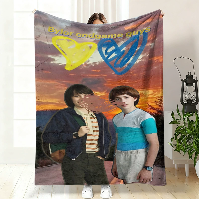 Плюшевая флисовая плед-одеяло BylerCP (в стиле Stranger Things), мягкий для отдыха, 70×100–150×200 см