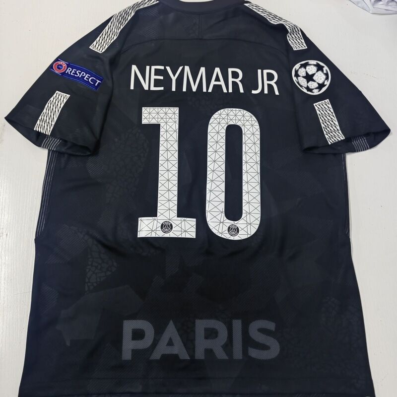 Retro 1718 Paris Black Jersey Champions League Version Manchester United Juventus Real Madrid Ac Brazil Short-Sleeved Football Jersey