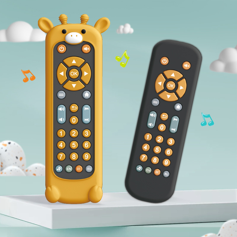 Ruso bebé simulación TV control remoto música para niños aprendizaje en inglés control remoto educativo cognitivo juguete educativo