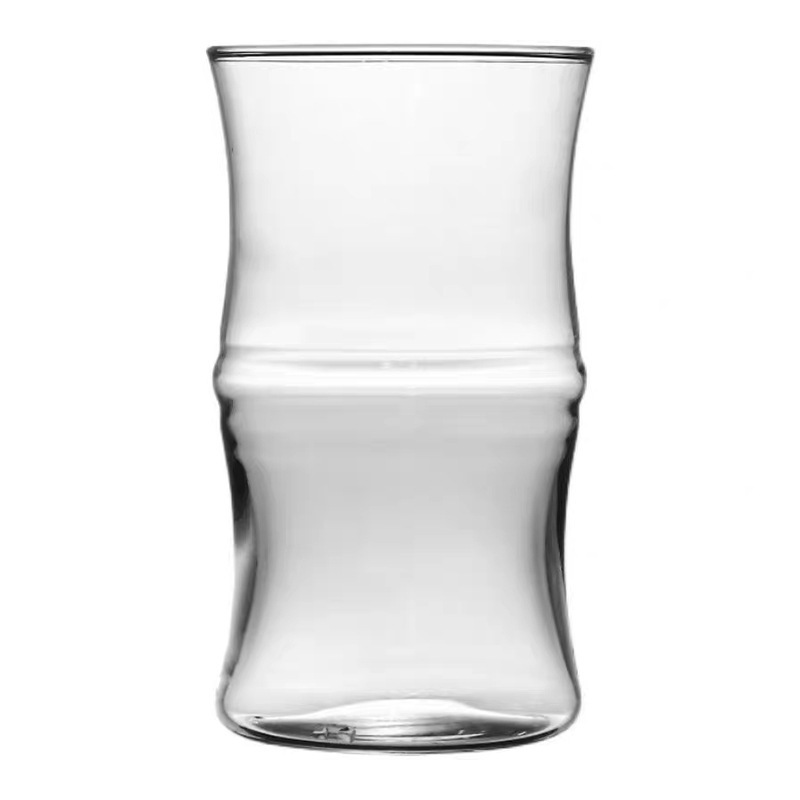 Nueva taza de bambú china, taza de vidrio, taza de tubo de bambú, taza de diseño, taza de café americano de hielo, taza de vidrio ins de red neta