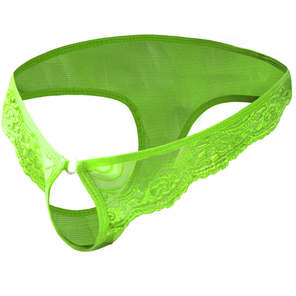Tzy092T Men's Lingerie Underwear Wholesale Transparent Mesh Low Waist Sexy Thong T-Pants_voghion.com