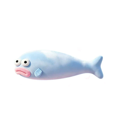 Summer Cool Ice Silk Ugly Fish Plush Toy for Girls, Sleeping Pillow, Leg-Crossing Doll, Birthday Gift, Bedside Decoration (Oyuncaq yastıqlar) - light-blue-55cm