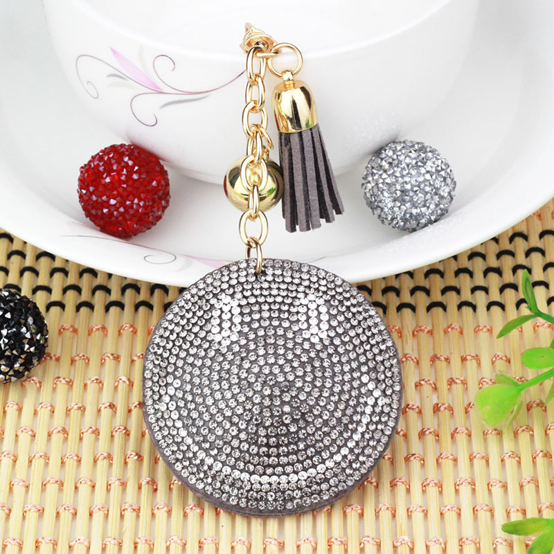 Nuevo creativo cara sonriente coreana llavero de diamante de moda borda de dama bolsos colgantes joyerías de comercio exterior al por mayor