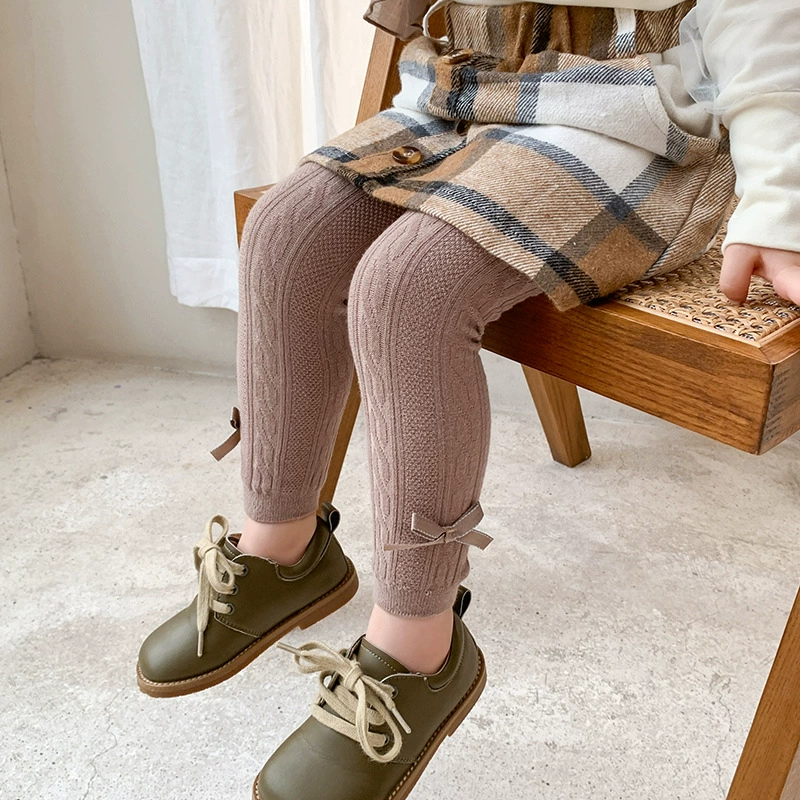 Leggings girl's, thin trousers, children's tights with bow