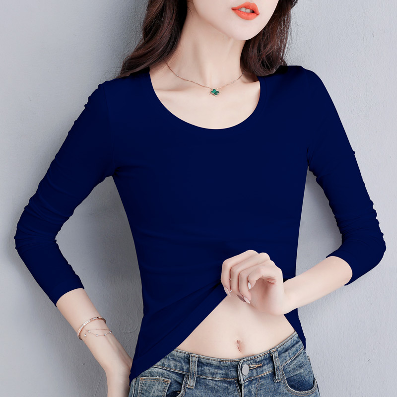 네이비 블루 라운드넥 긴소매