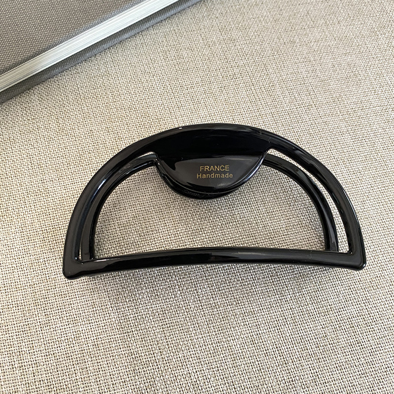 Fermaglio per capelli in acetato francese retrò con standard in oro, grande forcina semicircolare a forma di squalo, per capelli da donna, per la parte posteriore della testa._voghion.com