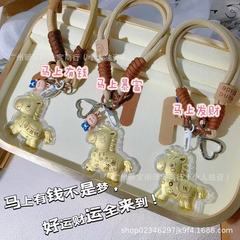 2026马年足金钥匙扣马上有钱手机挂件黄金马包包挂饰礼品工厂批发