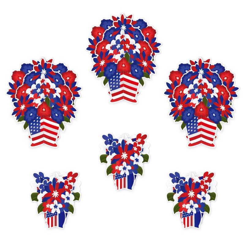 Decoración de fiesta del Día de la Independencia de los Estados Unidos Decoración tridimensional Decoración de mesa Decoración de flores Decoración de escena del Día de la Independencia