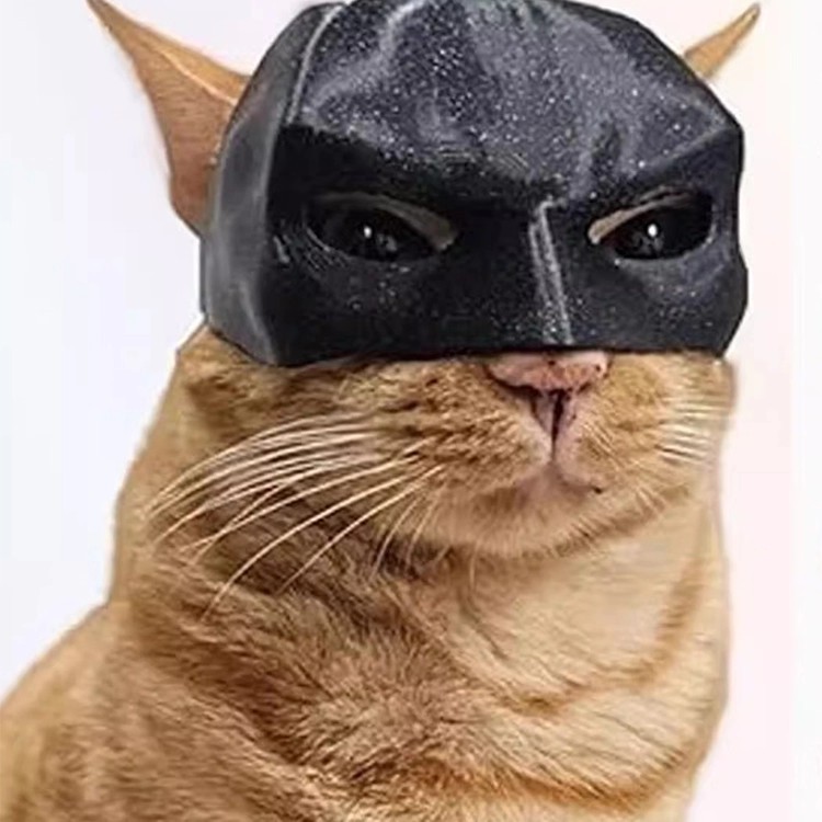 25搞笑猫咪面具黑色蝙蝠小丑头型大小猫型适用万圣节派对宠物帽子|undefined