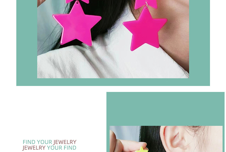 Wholesale Jewelry Elegant Cute Geometric Star Arylic Spray Paint Drop Earrings display picture 1