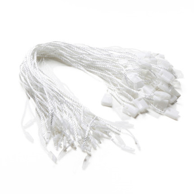 Ventas directas de fábrica en stock suministro blanco y negro Universal colgante grano cuadrado cuerda Ropa Accesorios etiqueta cuerda alta calidad