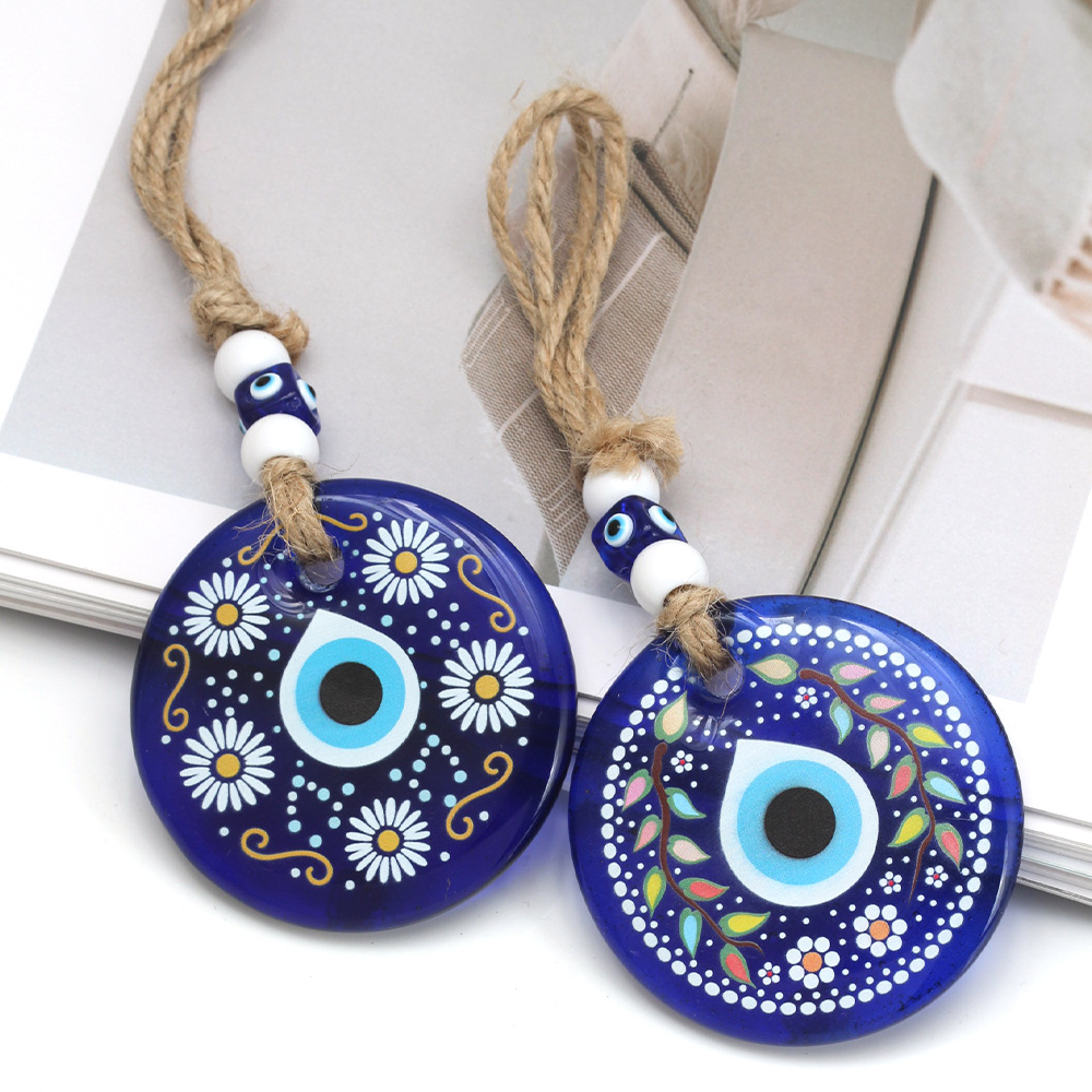 138g Weight Bag Pendant, Keychain Classification 1 Piece Quantity Holiday, Daily Occasion Glass Material Devil's Eye Pattern Unisex Gender Retro, Classic Style Style Retro Classic Style Devil's Eye Glass Unisex Bag Pendant Keychain 13
