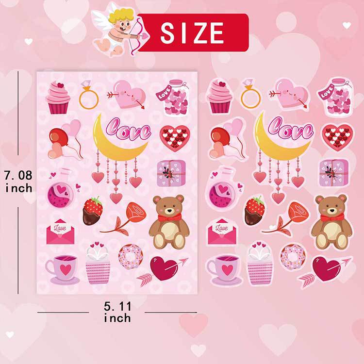 Día de San Valentín pegatinas en forma de corazón para niños Día de San Valentín pegatinas en forma de corazón Día de San Valentín amor pegatinas decorativas regalo Decoración