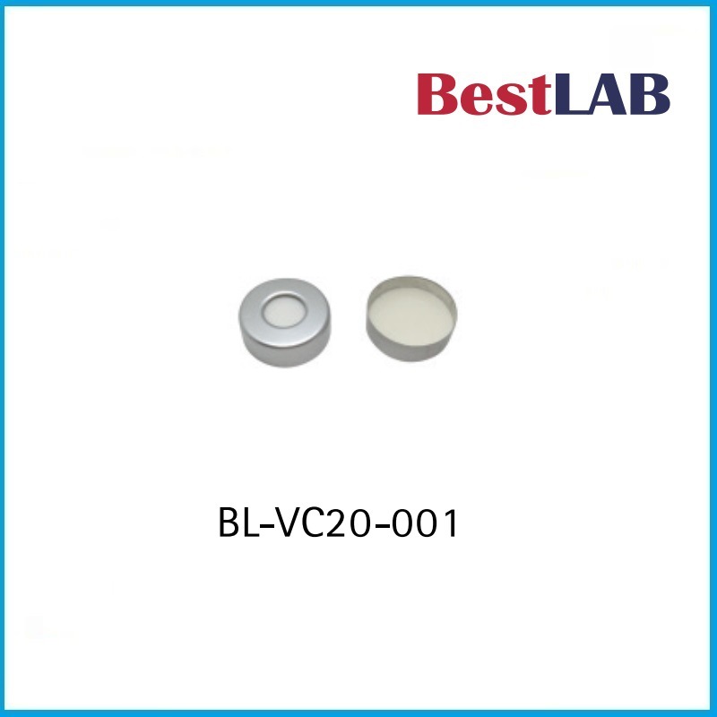 20mm 带孔 钳口样品瓶盖 白色PTFE/白色硅胶 BL-VC20-001 Bestlab