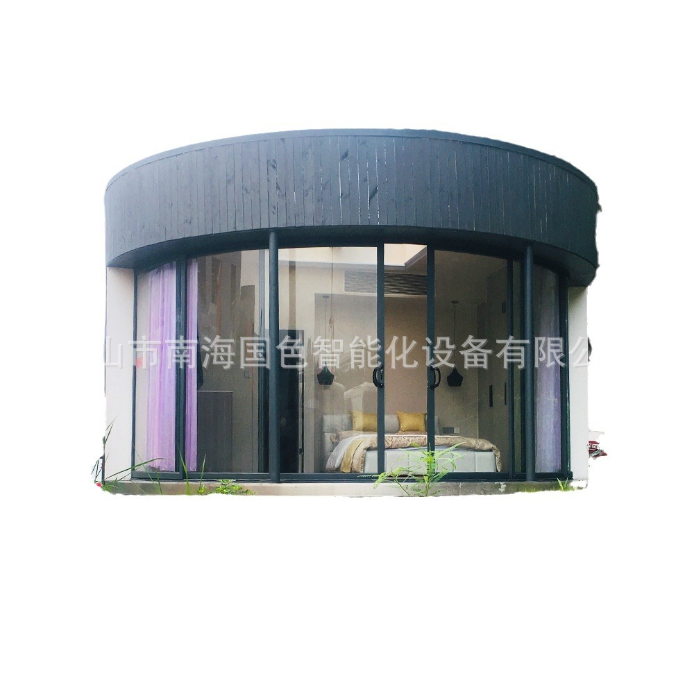 Al Aire Libre habitación móvil portátil luz acero Villa redonda casa de madera espacio cápsula cielo estrellado habitación creativa Oficina sol habitación