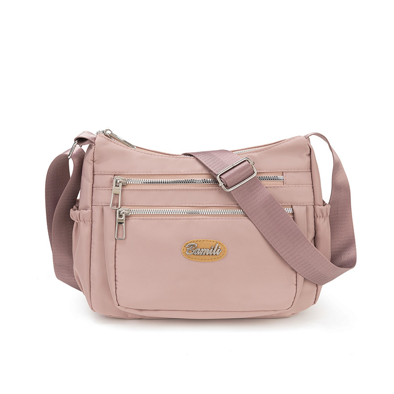 Bolso explosivo, tela de nailon para mujer, bolso de mensajero casual de gran capacidad, bolso de hombro ligero simple para madre de mediana edad para mujer