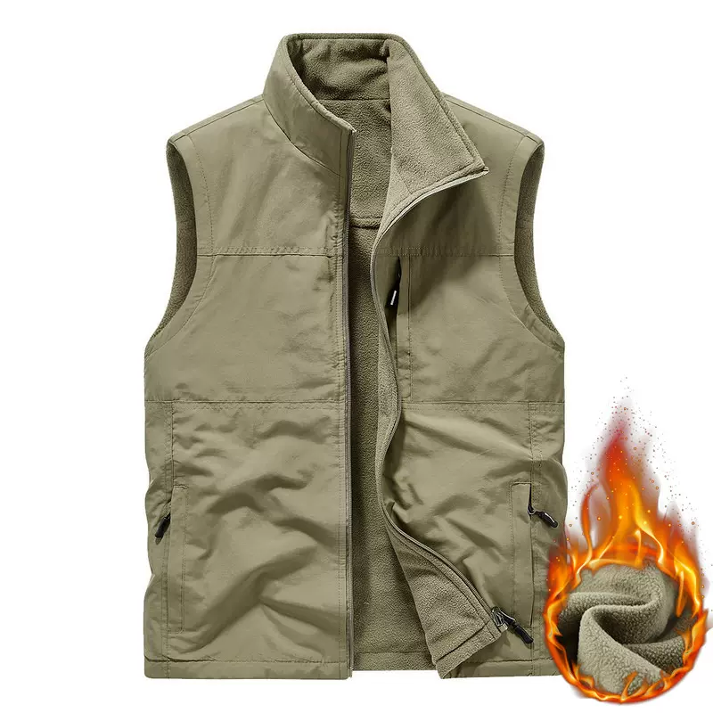 冬季两面穿加绒高端马甲印LOGO跨境广告马夹志愿者企业工作服团购