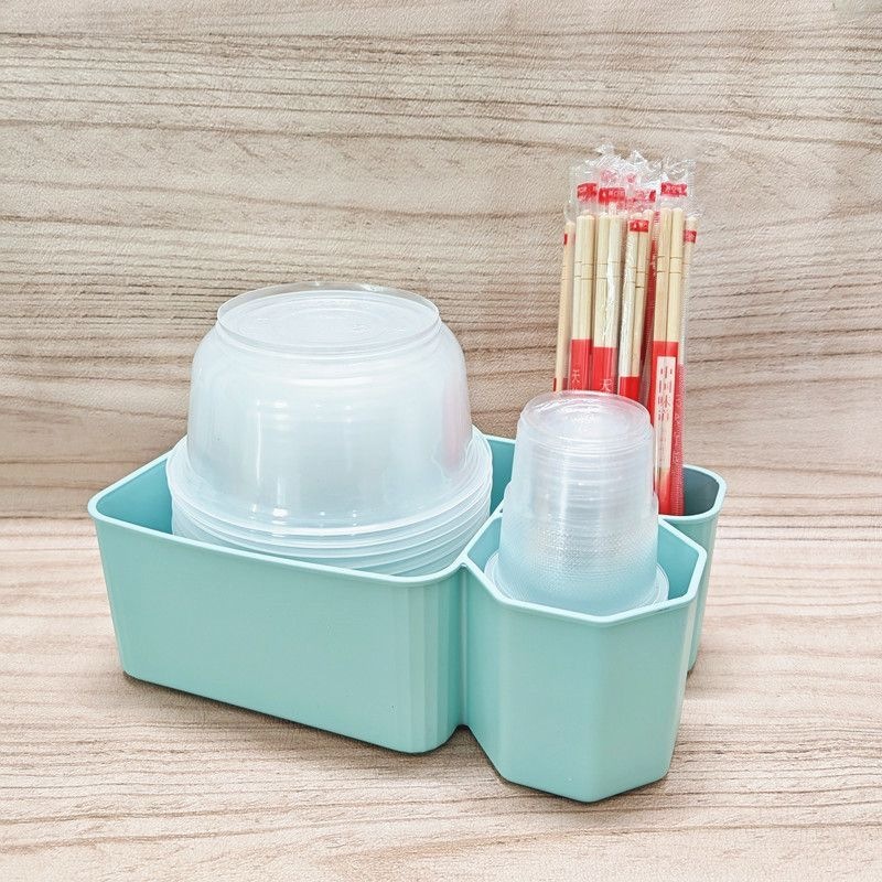 Three-in-one chopstick holder for commercial restaurants, disposable bowl storage rack, chopstick cup tissue box, tableware storage box