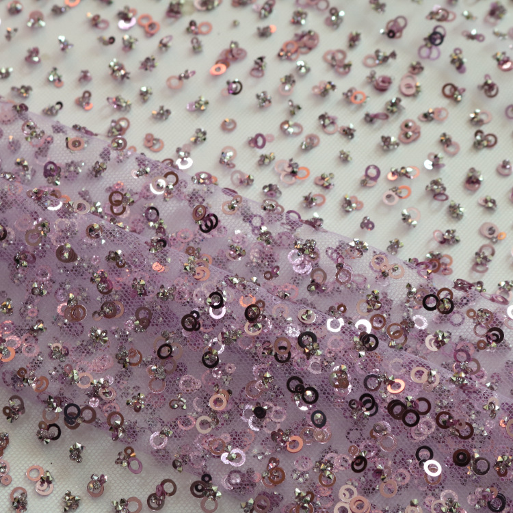 Fabricantes de malla de tela de polvo fino pendientes de diamante piezas de vestido de boda brindis cena tela de vestido