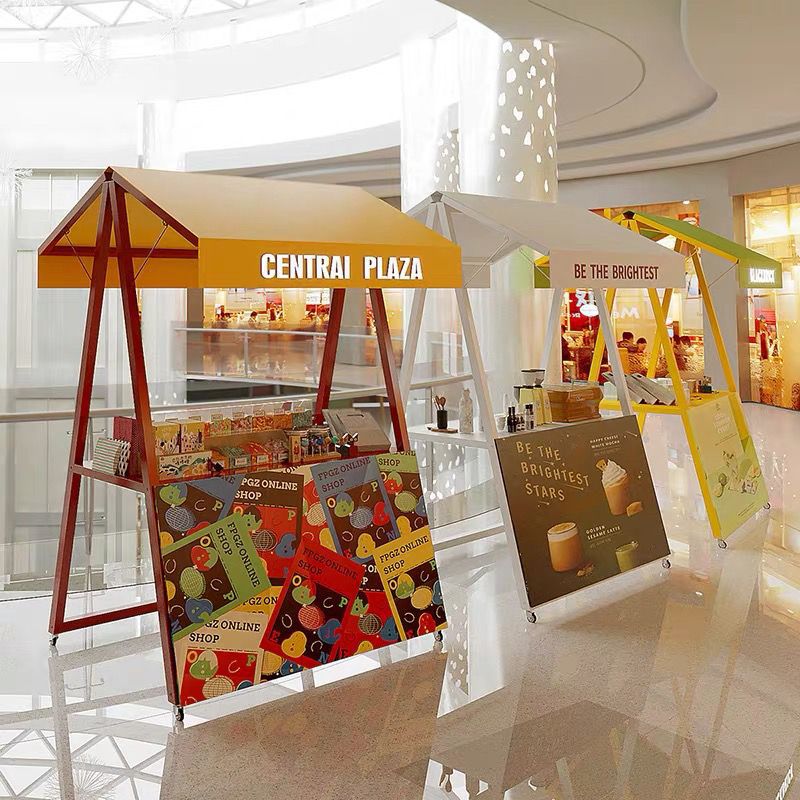 网红集市移动摊位架夜市摆摊活动棚售货车台商业街布艺展示架