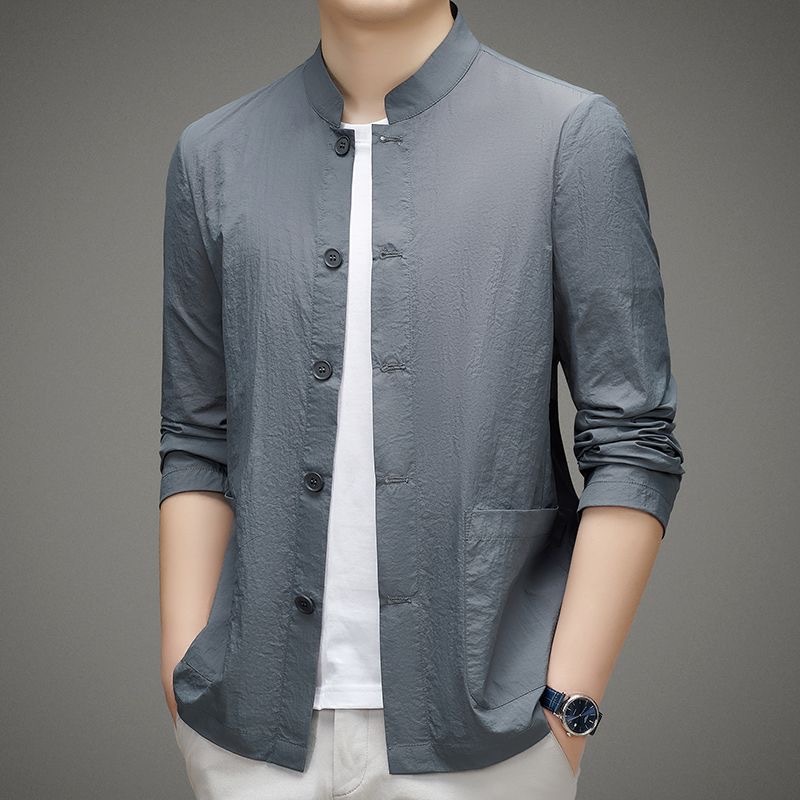Shanlida Di's New Summer New Chinoiserie Shirt Men's Sun Protection Jacket for Young and Middle-Aged People Breathable and Lightweight Tang Suit