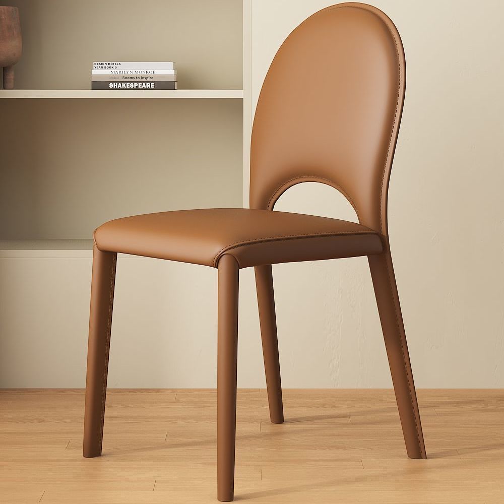silla de comedor de estilo crema estilo minimalista mesa de comedor de hotel taburete de respaldo de diseño modelo silla de cuero de silla