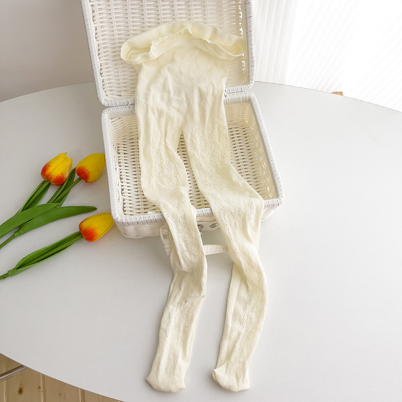 Leggings infantiles mujeres primavera y verano delgada pantalones de malla de encaje Lolita niña coreana pantalones infantiles