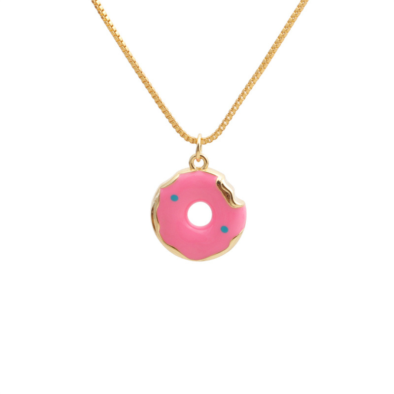 Nihaojewelry dripping oil crown question mark donut pendant necklace Wholesale jewelry