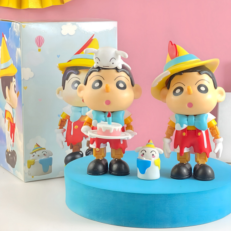 Pinocchio Crayon Shin-Chan Doll Office Desk Trendy Toy Car Dashboard Decoration Model Figurine