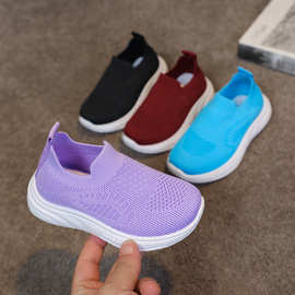 鞋子男女童新款飞织跑步鞋透气运动鞋舒适潮流软底不累脚20-37码