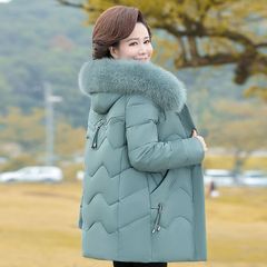 妈妈装加厚棉服中长款棉衣2025年新款大码中老年女装冬季棉袄外套