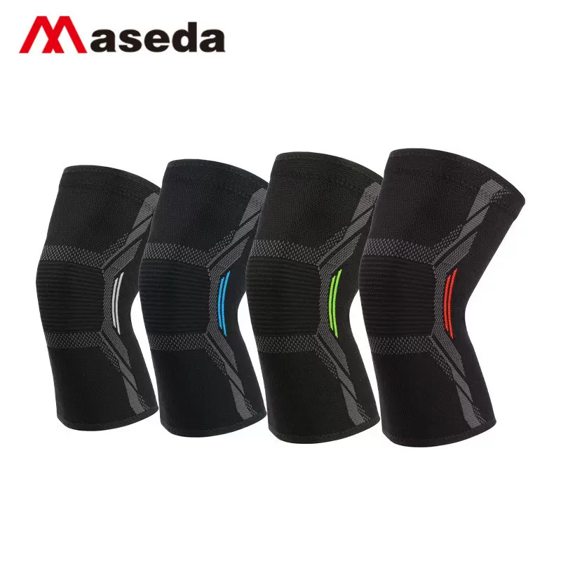 麦斯达品牌户外运动跨境跑步护膝护腿针织四面弹支撑护膝盖减震