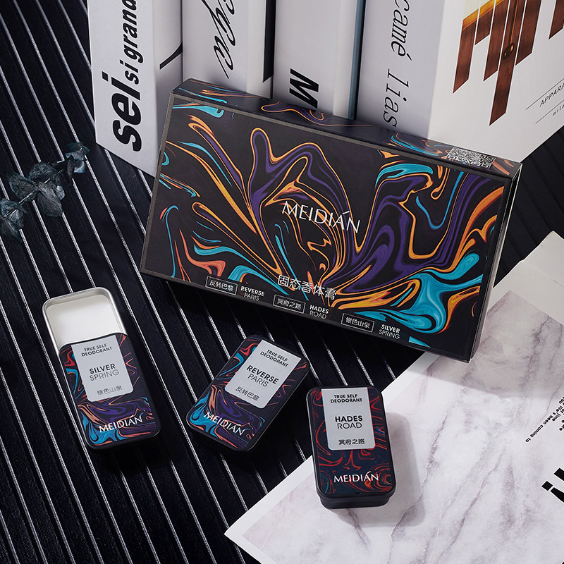 [Cross-Border Exclusive] Meidian Solid Balm Long-Lasting Men's Fragrance Portable Douyin Internet Celebrity Balm Set Wholesale