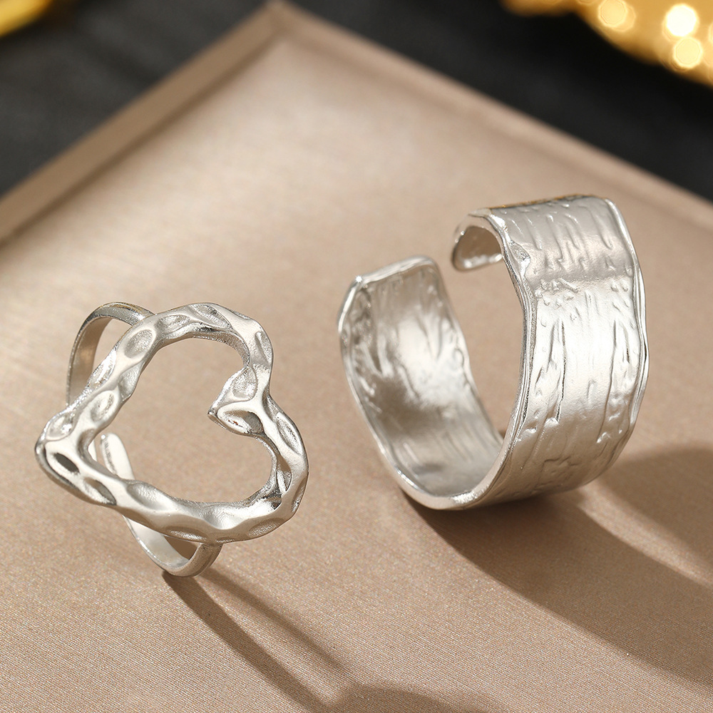 Women's Gender Wholesale Jewelry Simple Style Classic Style Heart Shape 304 Stainless Steel Plating Stainless Steel Rings
