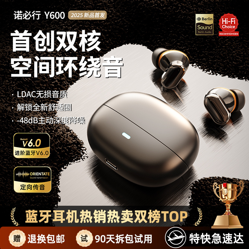 Private Model Y600 Wireless Bluetooth Headset 2025 New In-Ear Mini Noise Reduction Bluetooth Headset Source Wholesale