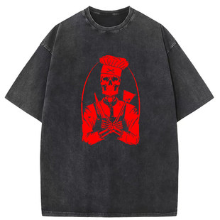 Old Washed National Fashion Brand American Retro Trend Harajuku Style oversize Base Original Short Sleeve Custom for Men and Women