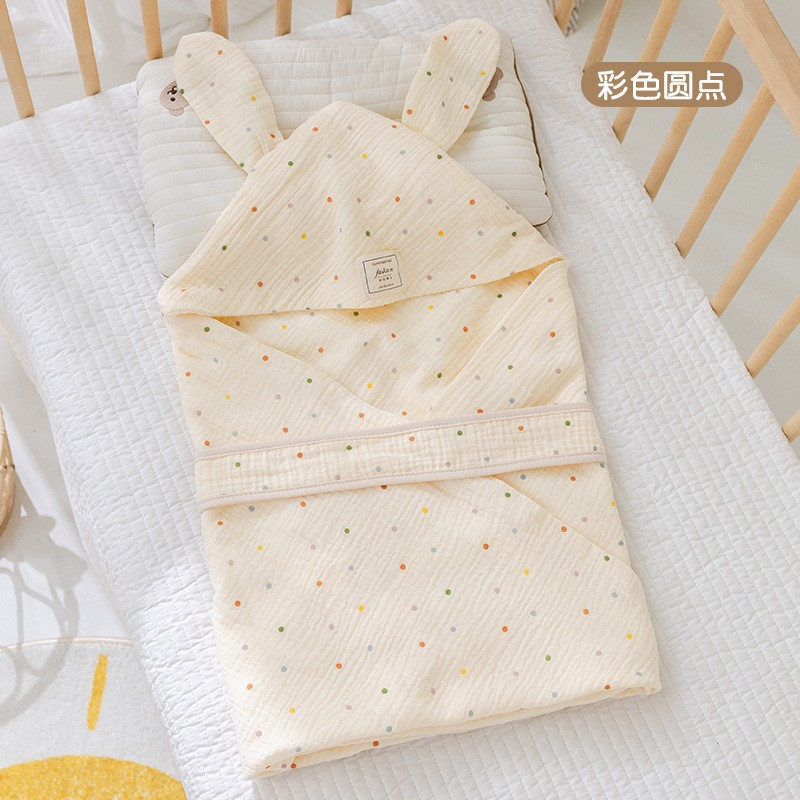 4겹 면사 컬러 도트 [얇은 여름 스타일 25℃위]
