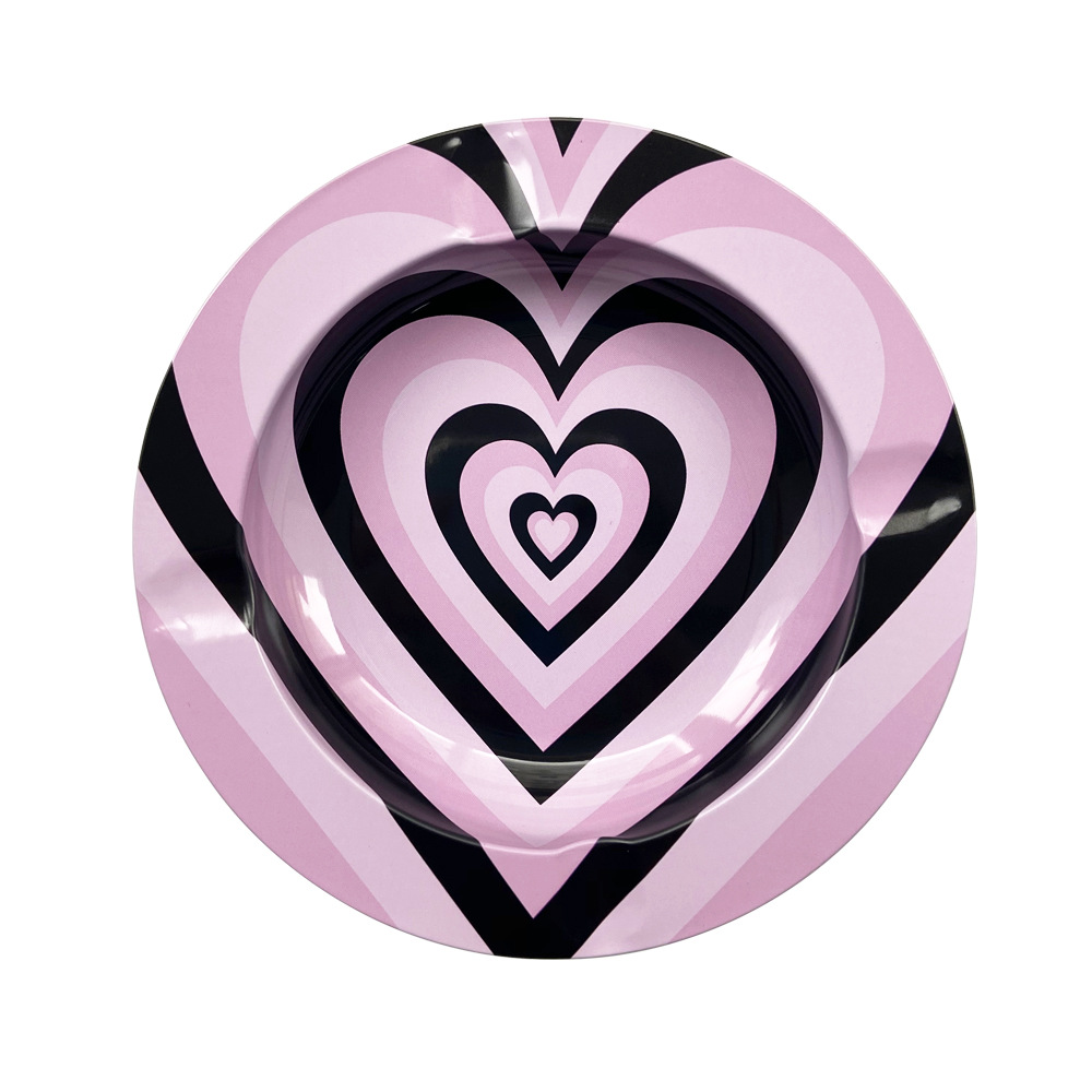 Ventas transfronterizas en caliente de cenicero de hojalata pequeña bandeja de paja despierta plato de cigarrillos cenicero una variedad de patrones de consulta al cliente