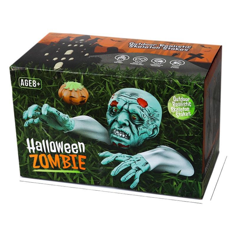 Halloween escalada terrestre fantasma arrastrándose patio hierba horror atmósfera Decoración Accesorios cráneo esqueleto espíritu muerto conjunto de tres piezas