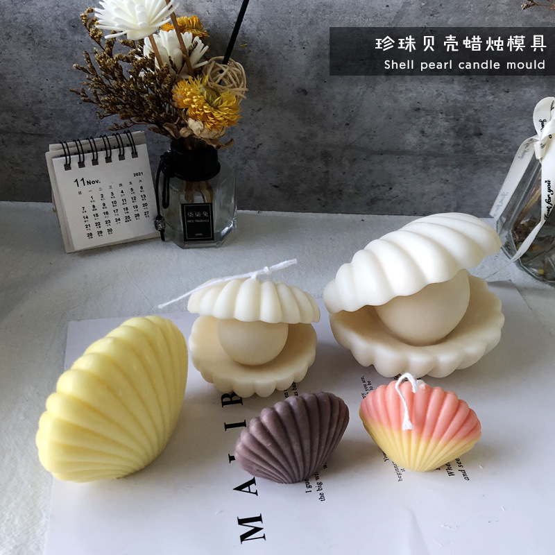 Shell vela molde DIY Océano serie Concha jabón hecho a mano aromaterapia vela decoración de la torta molde de silicona