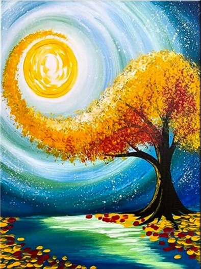 Кристальная живопись (Yiwu) 5D полный набор страз Moon & Landscape DIY, 30×40 см, струйные кристаллы