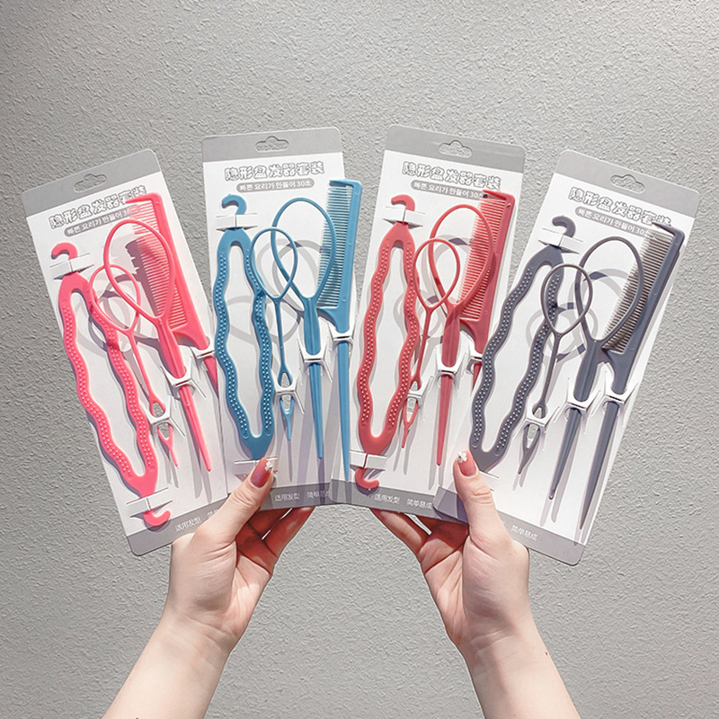 Herramientas de trenzado de cabello para niños updo pelo peinado artefacto pelo tirando pin Trenza de niña pelo desgaste del cabello tirando del pelo traje de pelo