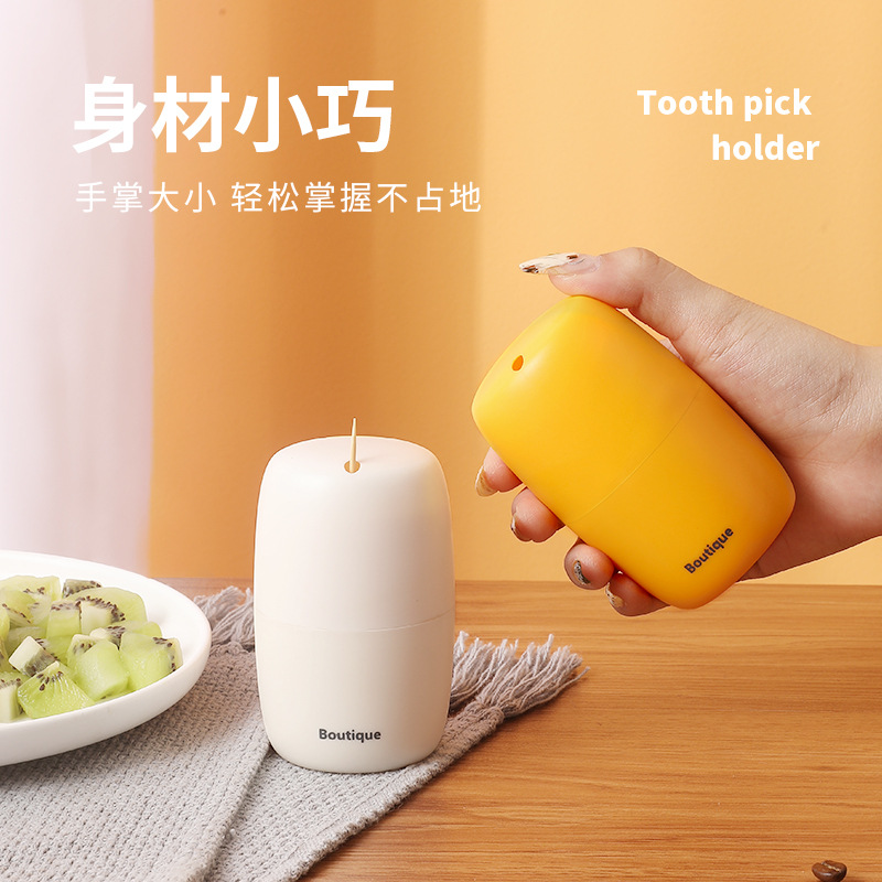 Home Creative Push-Button Toothpick Box Automatic Toothpick Tube Kitchen High-End Commercial Plastic Toothpick Can Wholesale