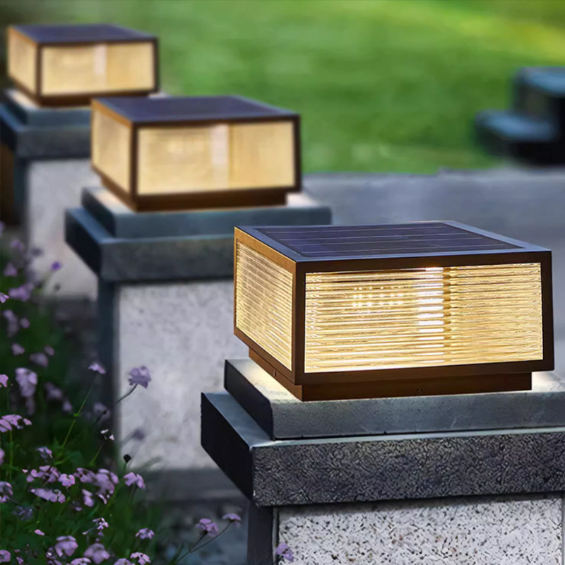 Solar Pillar lamp outdoor waterproof high-power garden lamp pillar lamp Villa courtyard wall lamp LED dual-purpose column